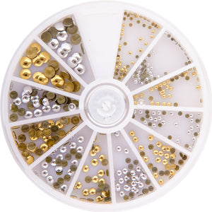 (Codice: 117506) GOLD&SILVER STUDS 400 PC IN 6 SIZES