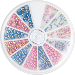 (Codice: 118321) FROSTED RHINESTONES PINK & BLUE 6 SIZES 270PCS