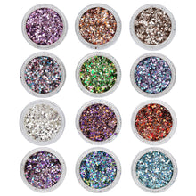 Carica l&#39;immagine nel visualizzatore di Gallery, (Codice: 118895) MIXED METAL FLAKES 12 COLORS