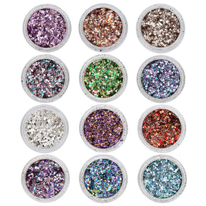 (Codice: 118895) MIXED METAL FLAKES 12 COLORS