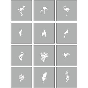 (Codice: 289731) Air Nails Stencil Exotic Bird