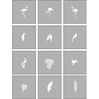 (Codice: 289731) Air Nails Stencil Exotic Bird